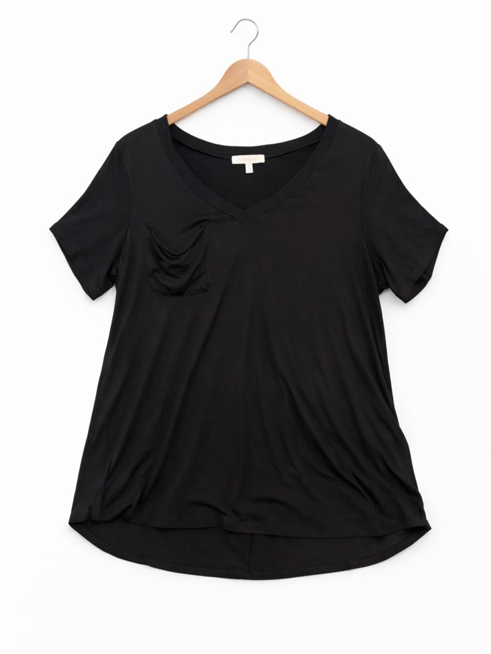 Andrée by Unit Black High Low Tunic Top Large Flowy Stretch Casual